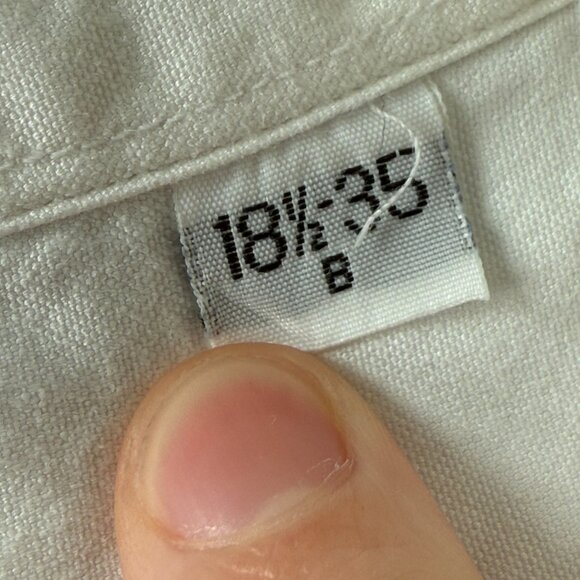 Gitman Bros Pinpoint Button-Down All Cotton 18.5 35 Oxford TTX White Shirt Solid - Picture 5 of 16